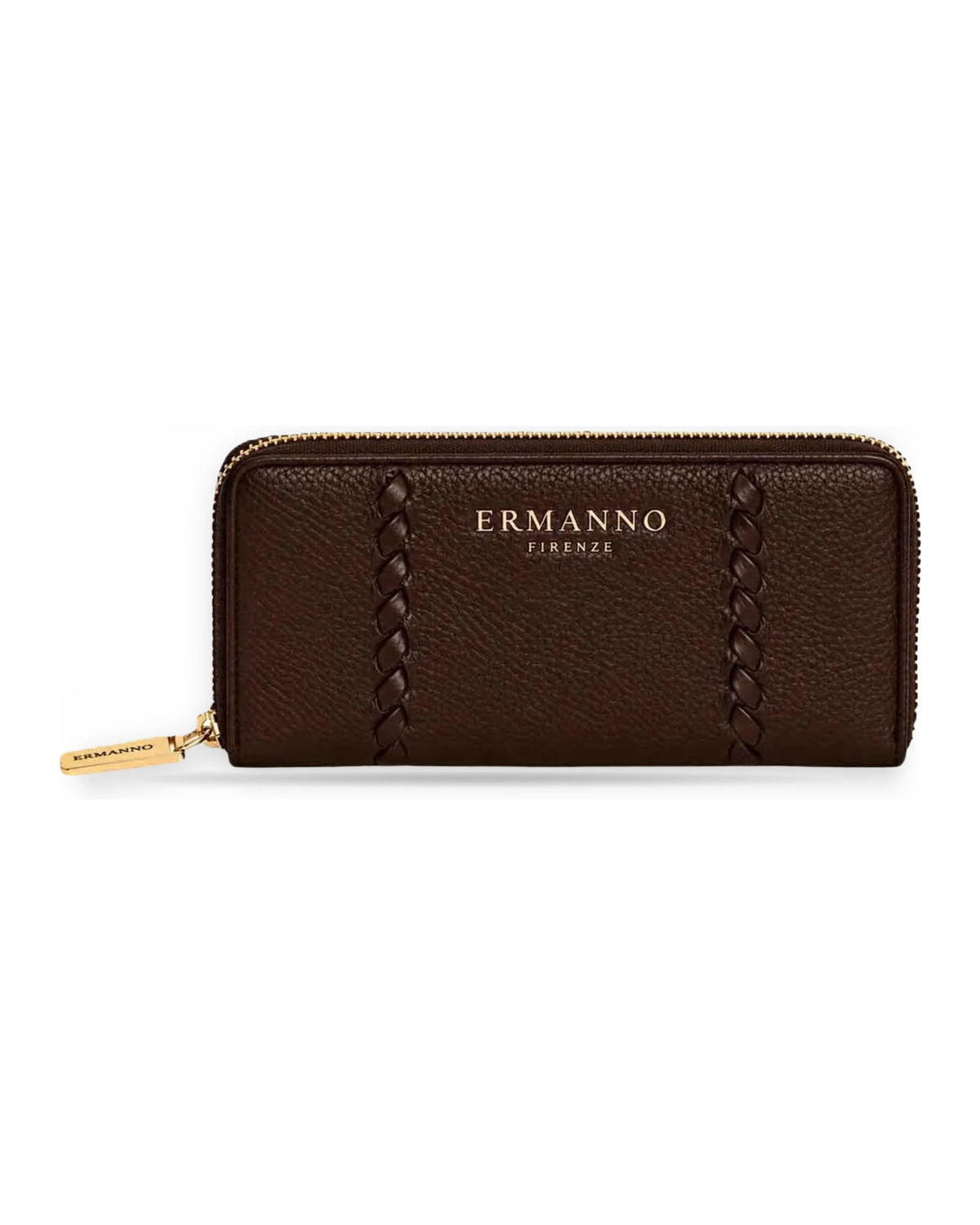Portafogli Donna Ermanno Scervino - Large Zip Wallet Bianca - Marrone Scuro