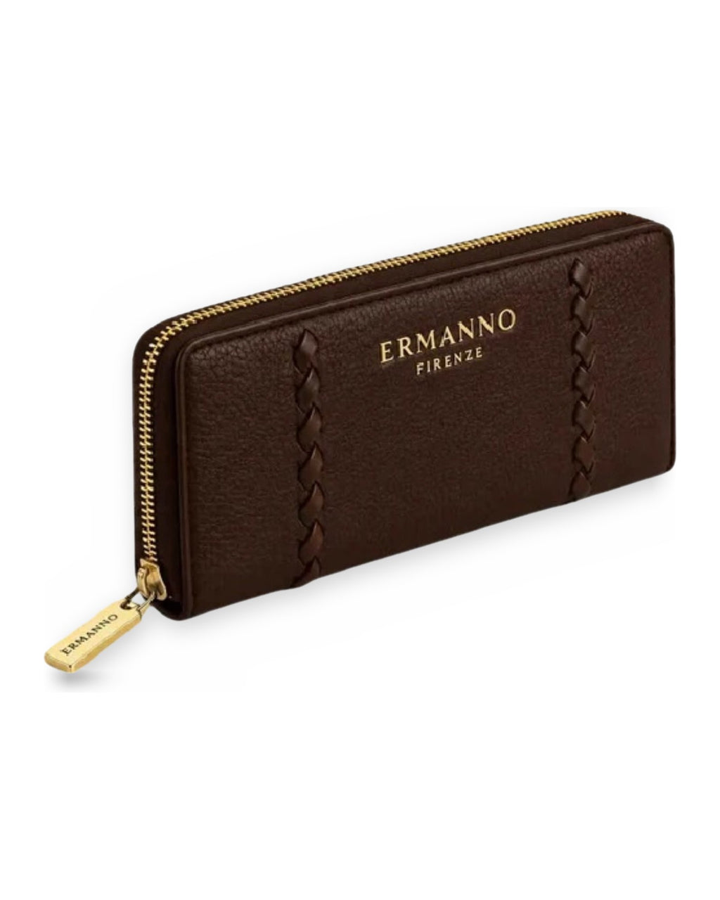 Portafogli Donna Ermanno Scervino - Large Zip Wallet Bianca - Marrone Scuro