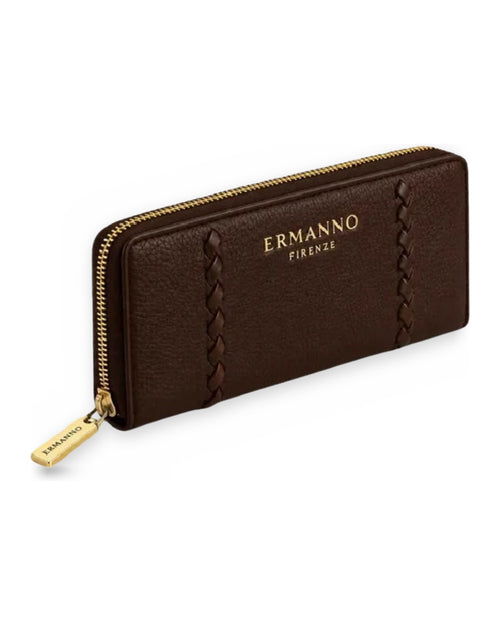 Portafogli Donna Ermanno Scervino - Large Zip Wallet Bianca - Marrone Scuro