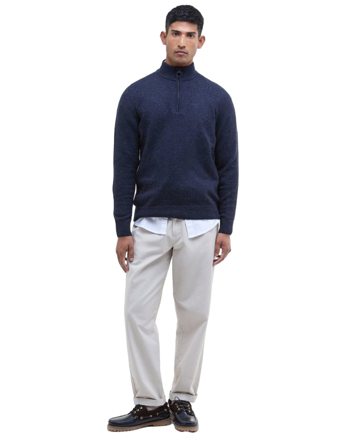 Maglie Uomo Barbour - Essential Tisbury Half Zip - Blu