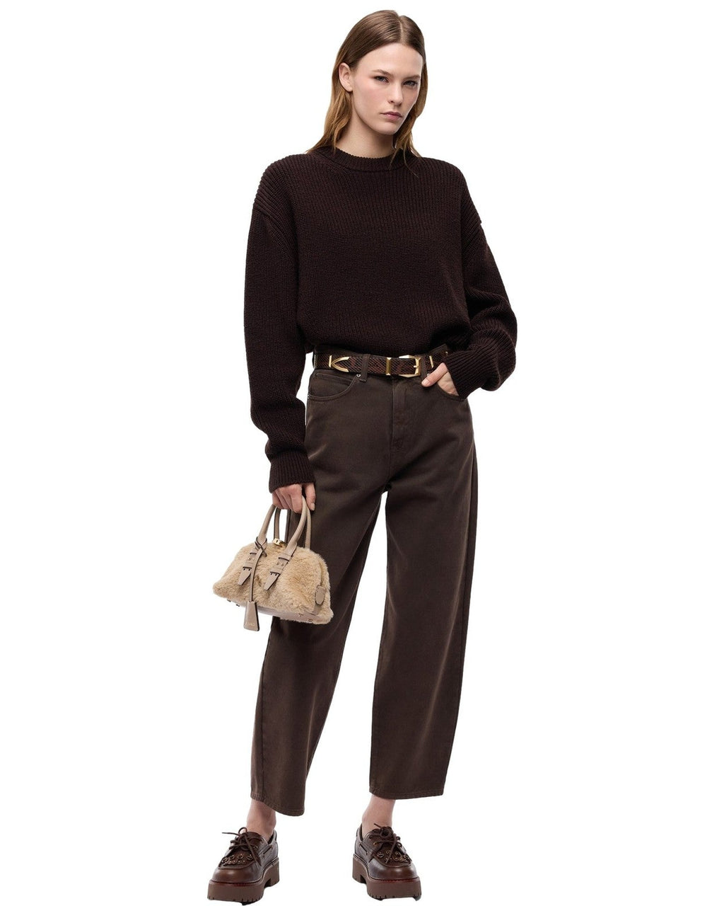Jeans Donna Pinko - Estelle Egg Bull Fisso Washed - Marrone