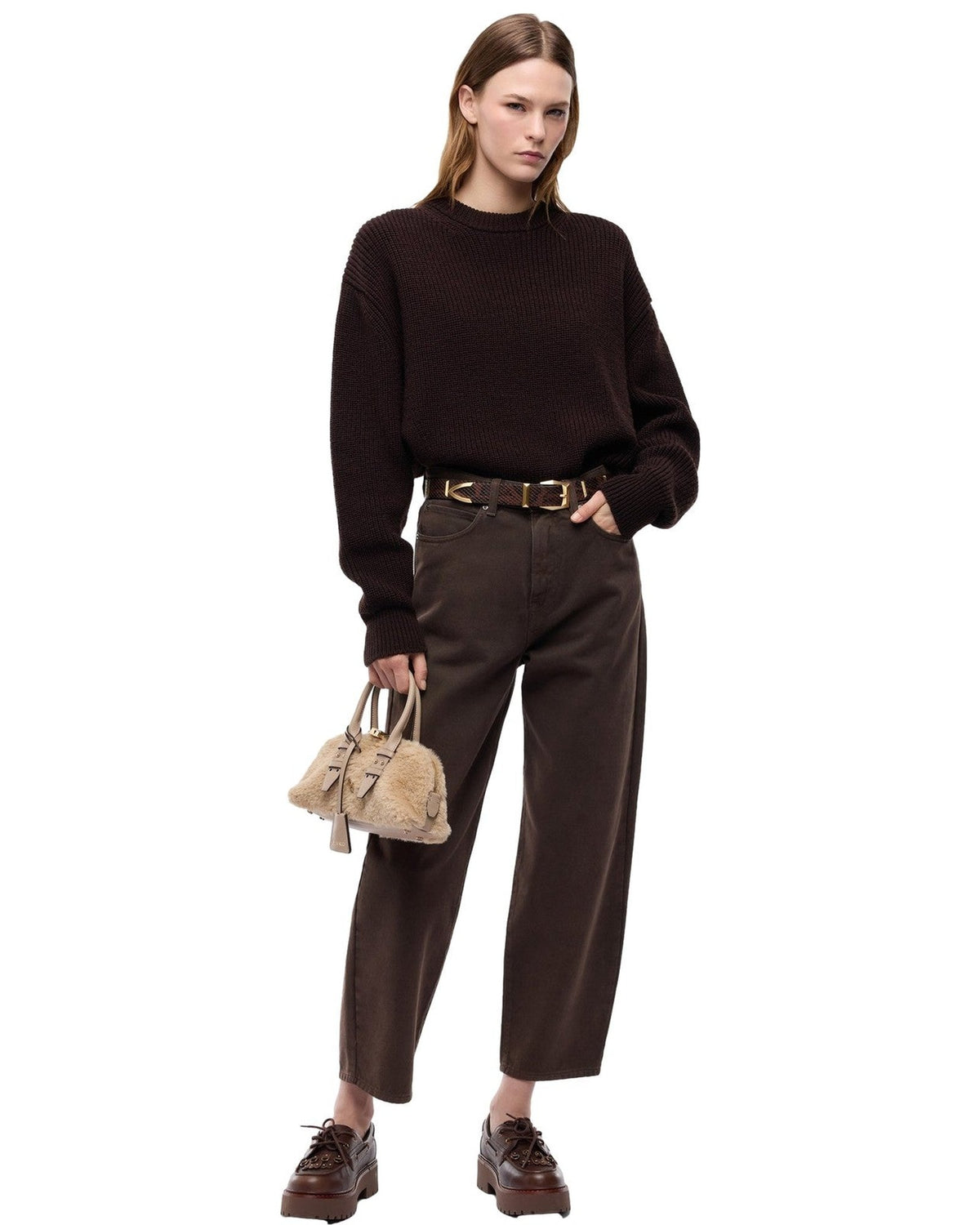 Jeans Donna Pinko - Estelle Egg Bull Fisso Washed - Marrone