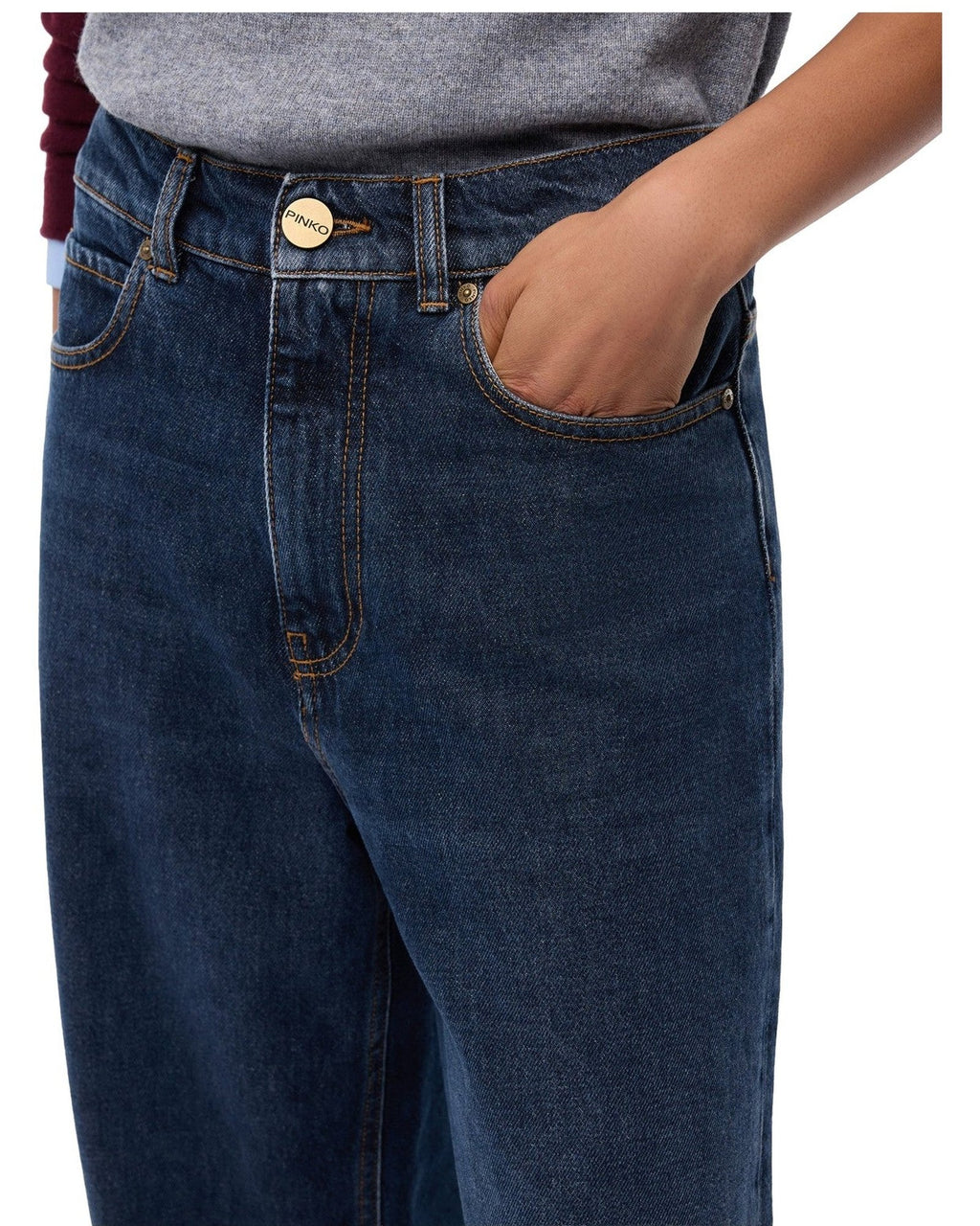 Jeans Donna Pinko - Estelle Egg Medium Wash Blue D - Blu
