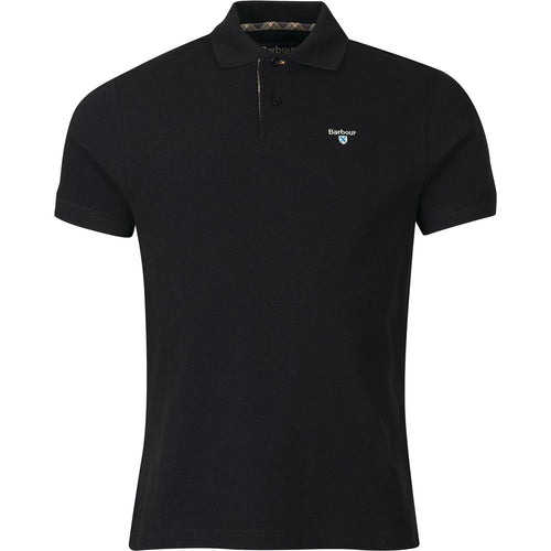 Męska koszulka polo Barbour – Tartan Pique – czarna