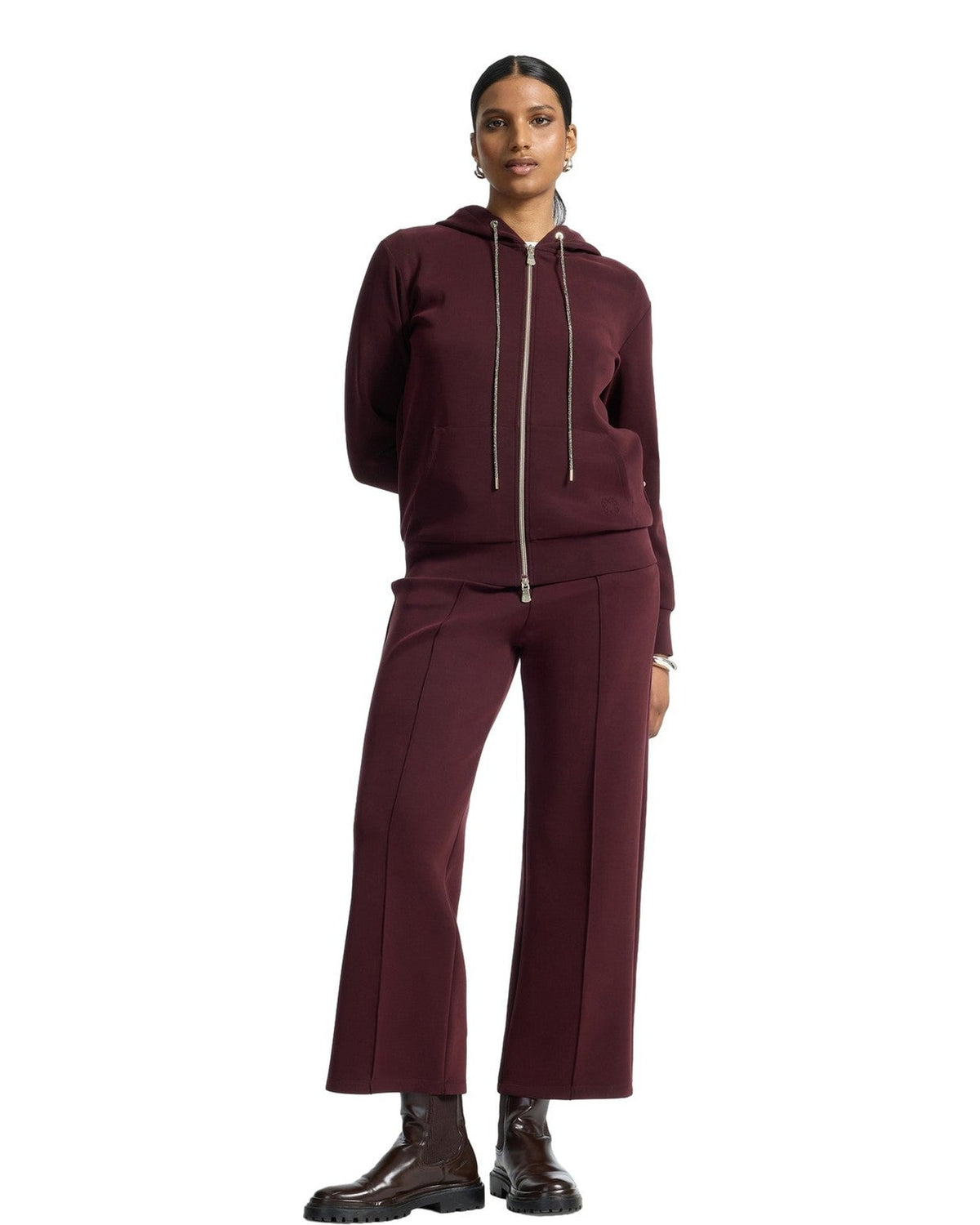 Felpe con cappuccio Donna Elena Mirò - Felpa G808Z0 - Bordeaux