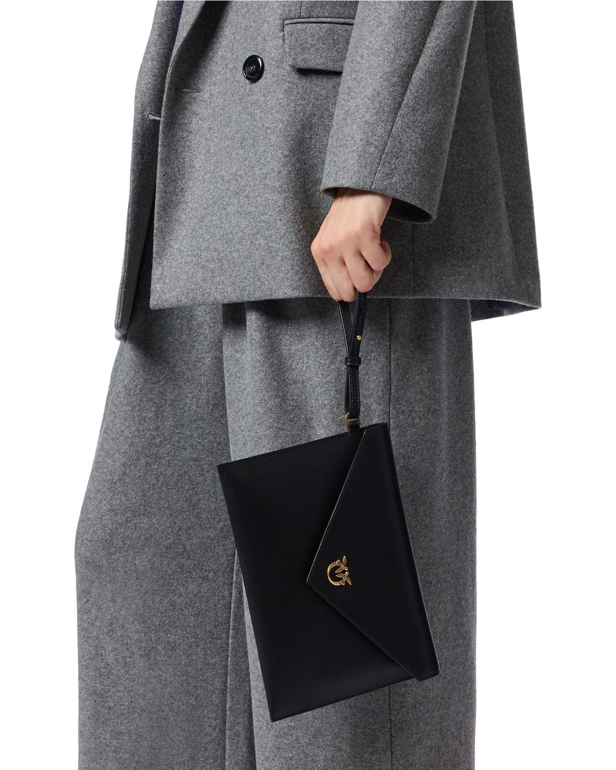 Pochette e Clutch Donna Pinko - Flat Purse Handle Vitello Seta - Nero