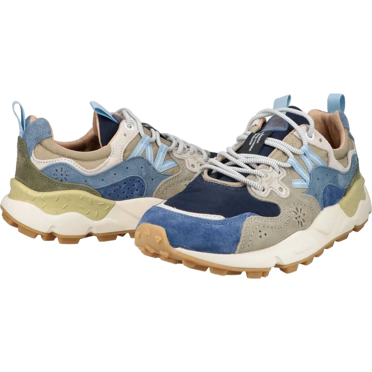 Sneaker Uomo Flower Mountain - Yamano 3 Man Suede/Nylon Navy-Blue-Kaki - Blu