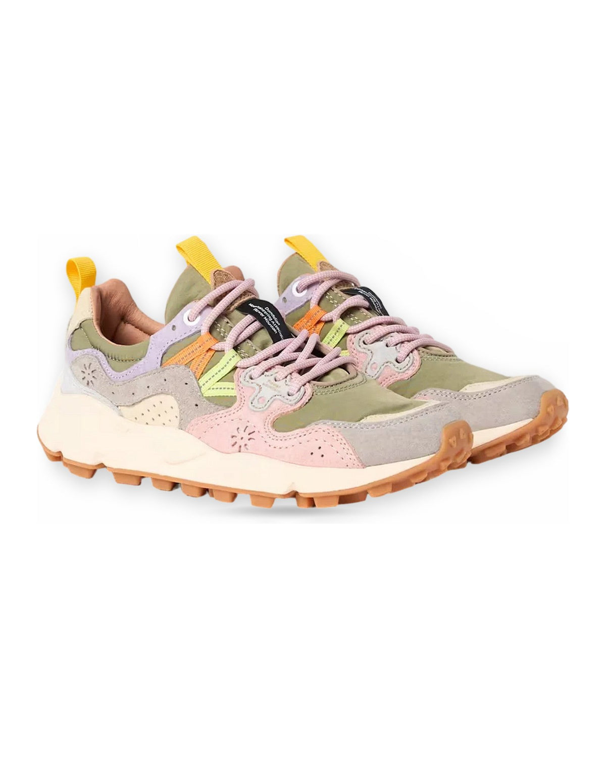 Sneaker Donna Flower Mountain - Yamano 3 Woman - Verde/Rosa