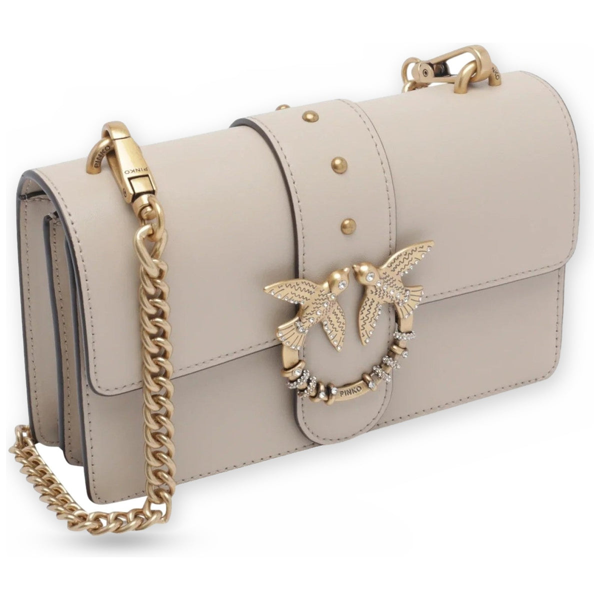 Borse a mano Donna Pinko - Love One Mini New Buckle Vitel - Beige