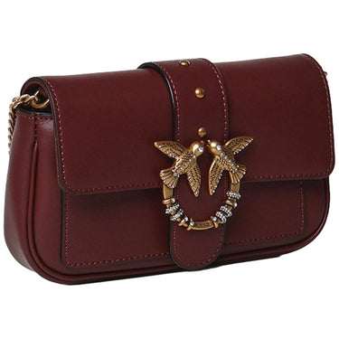 Borse a spalla Donna Pinko - Love Pocket New Buckle Vitello - Bordeaux