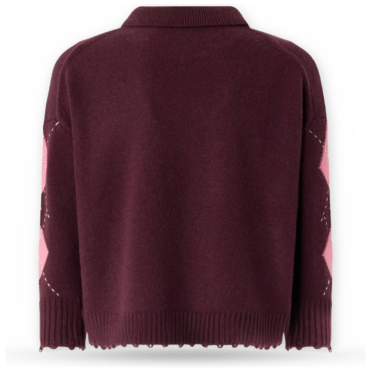 Polo Donna Pinko - Cork Polo Argyle Con Cloth Sti - Bordeaux