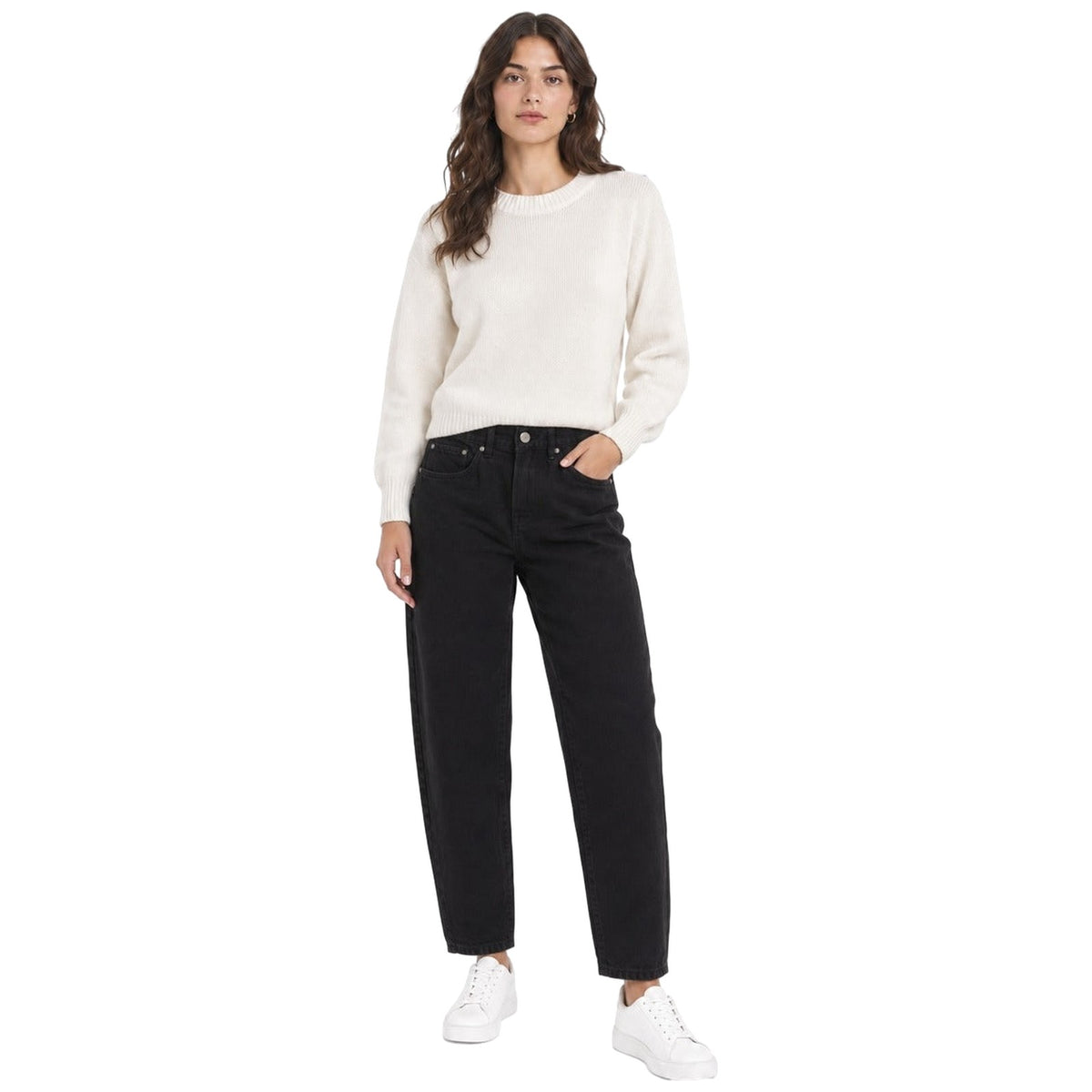 Jeans Donna Pinko - Estelle Egg Bull Fisso Washed - Nero