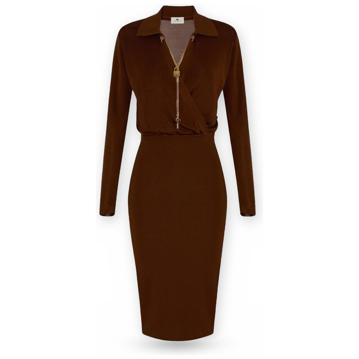 Vestiti casual Donna Elisabetta Franchi - Abito di maglia AM19S66E2 - Marrone