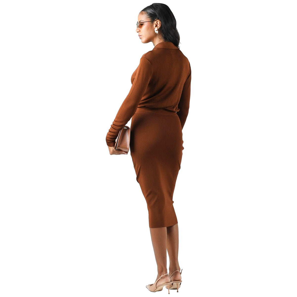 Vestiti casual Donna Elisabetta Franchi - Abito di maglia AM19S66E2 - Marrone