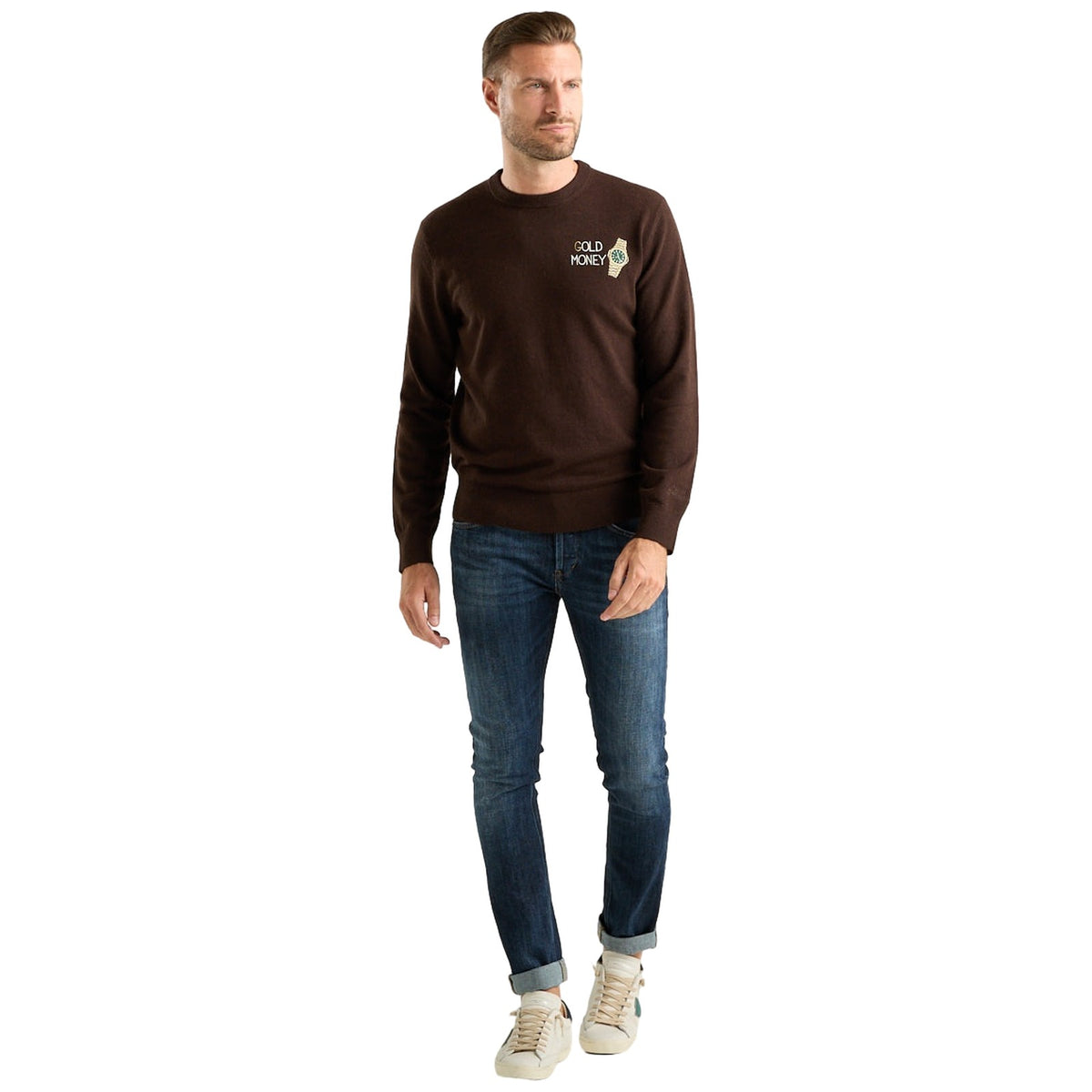 Maglioni Uomo Mc2 Saint Barth - Crew Neck Light Sweater Gold Money 18H - Multicolore
