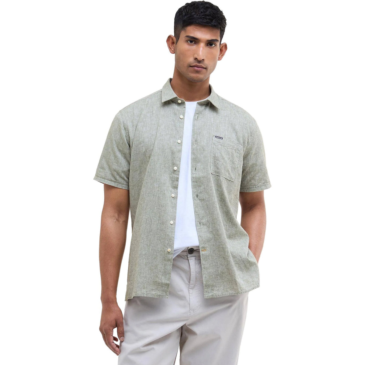 Camicie casual Uomo Barbour - Nelson S/S Summer Fit Shirt - Verde