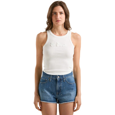 Canotte e top Donna Mc2 Saint Barth - Woman Rib Tank Top - Bianco