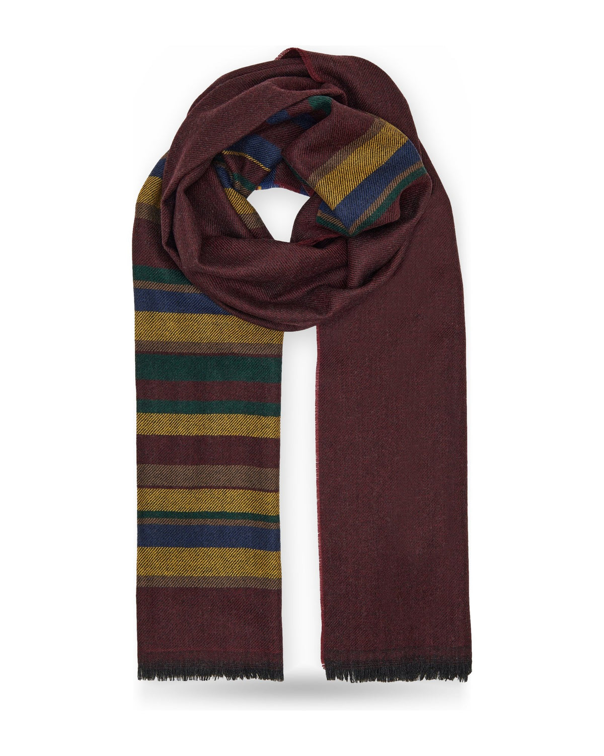 Sciarpe Uomo Gallo - Sciarpa Con Bordo A Righe - Mora