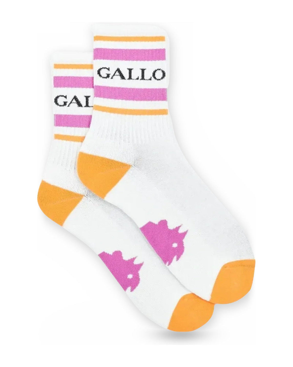 Calze Uomo Gallo - Calza Corta Uomo Spugna Con Righe - Bianco