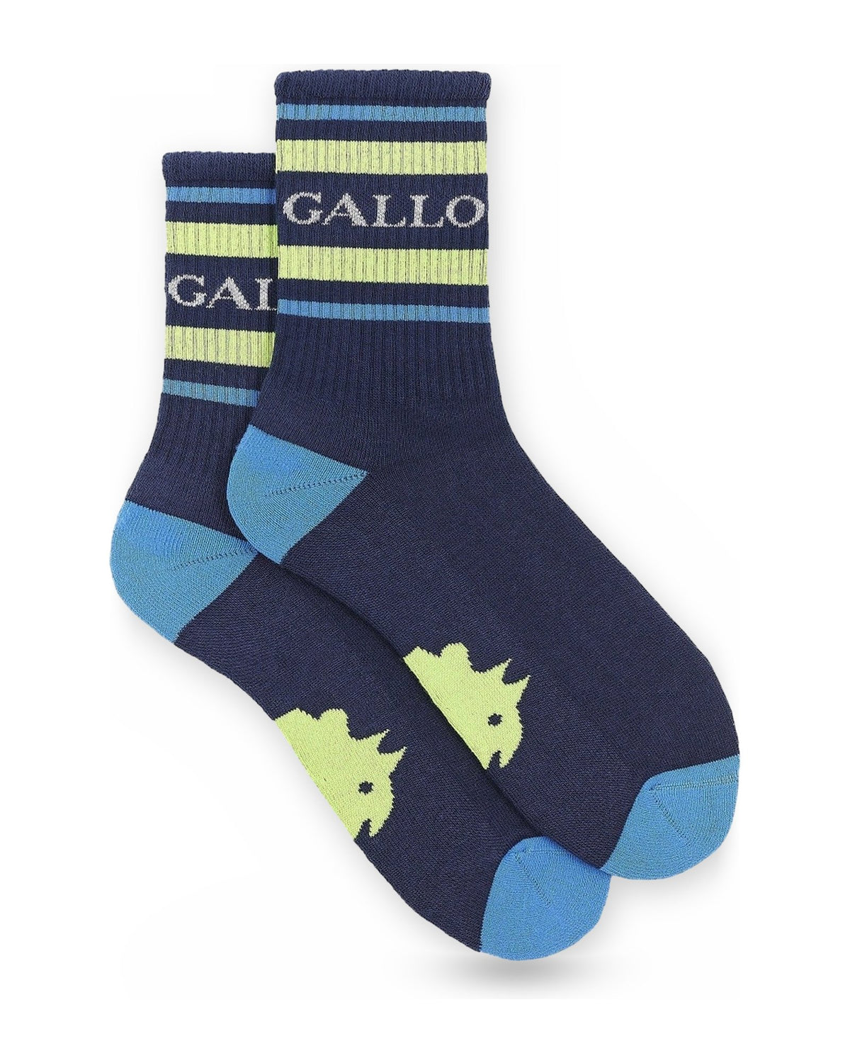 Calze Uomo Gallo - Calza Corta Uomo Spugna Con Righe - Blu