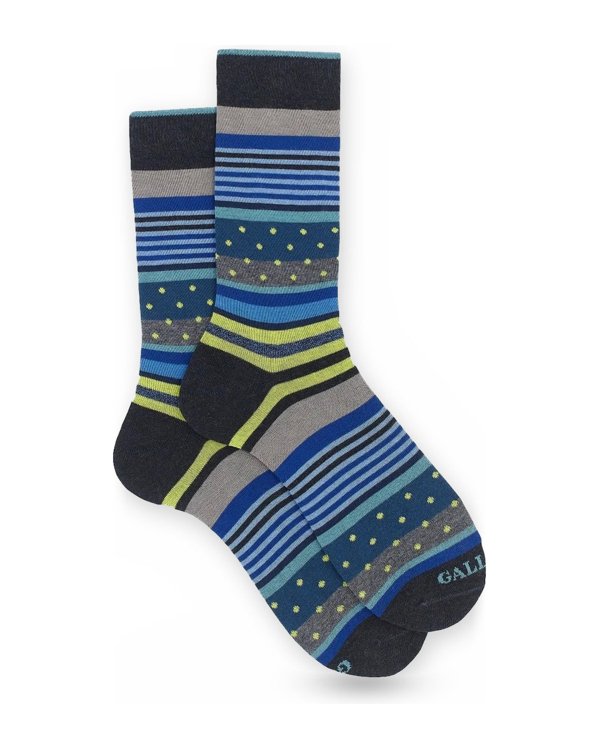 Calze Uomo Gallo - Calza Uomo Corta Fantasia Pois E Windsor - Multicolore