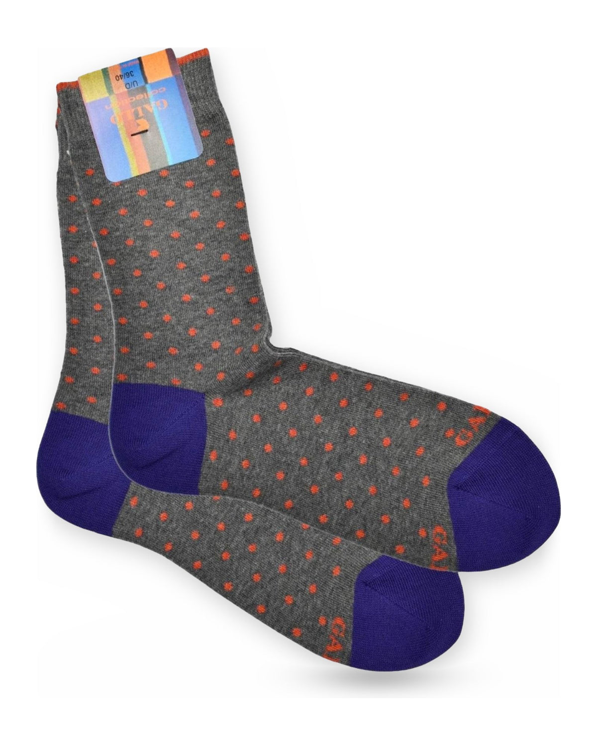 Calze Uomo Gallo - Calza Uomo Corta Fantasia Pois Piccolissimi - Grigio