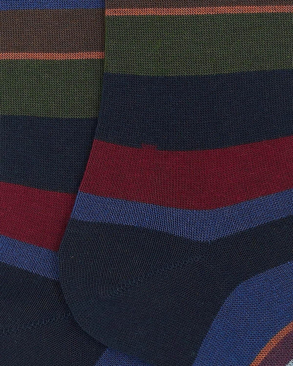 Calze Uomo Gallo - Calza Uomo Corta Riga Multicolor - Blu/Rosso