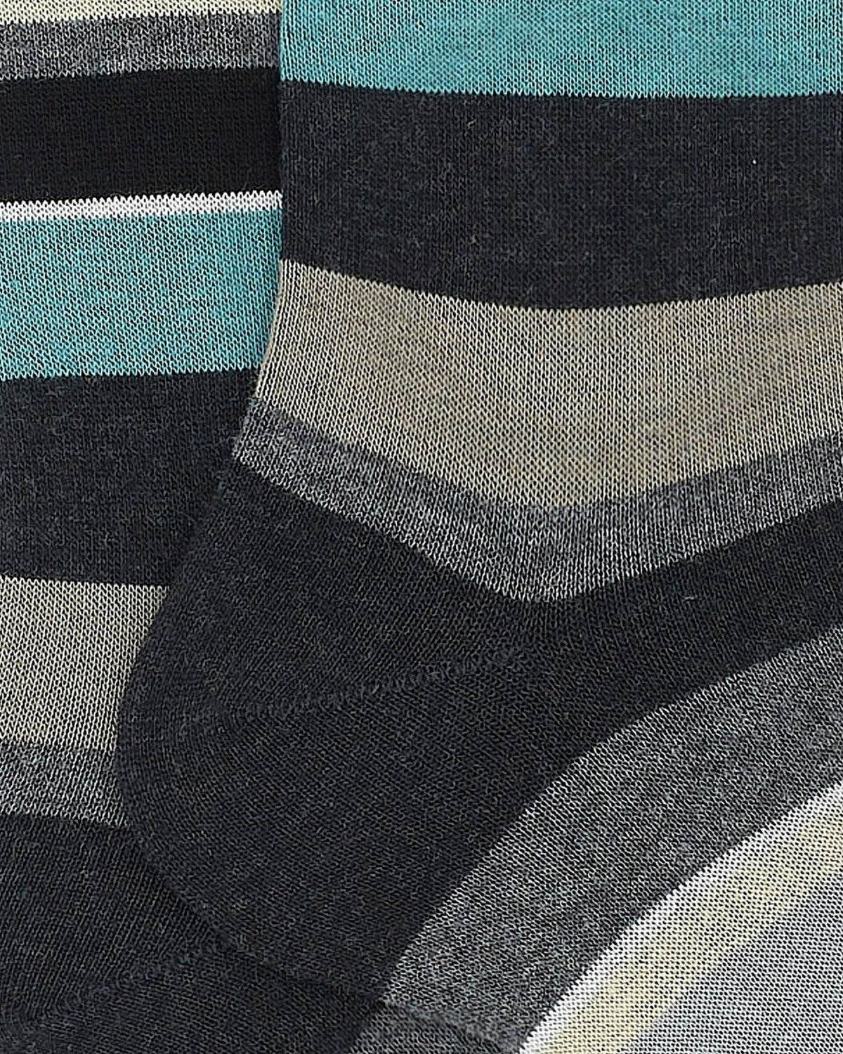 Calze Uomo Gallo - Calza Uomo Corta Riga Multicolor - Grigio/Verde