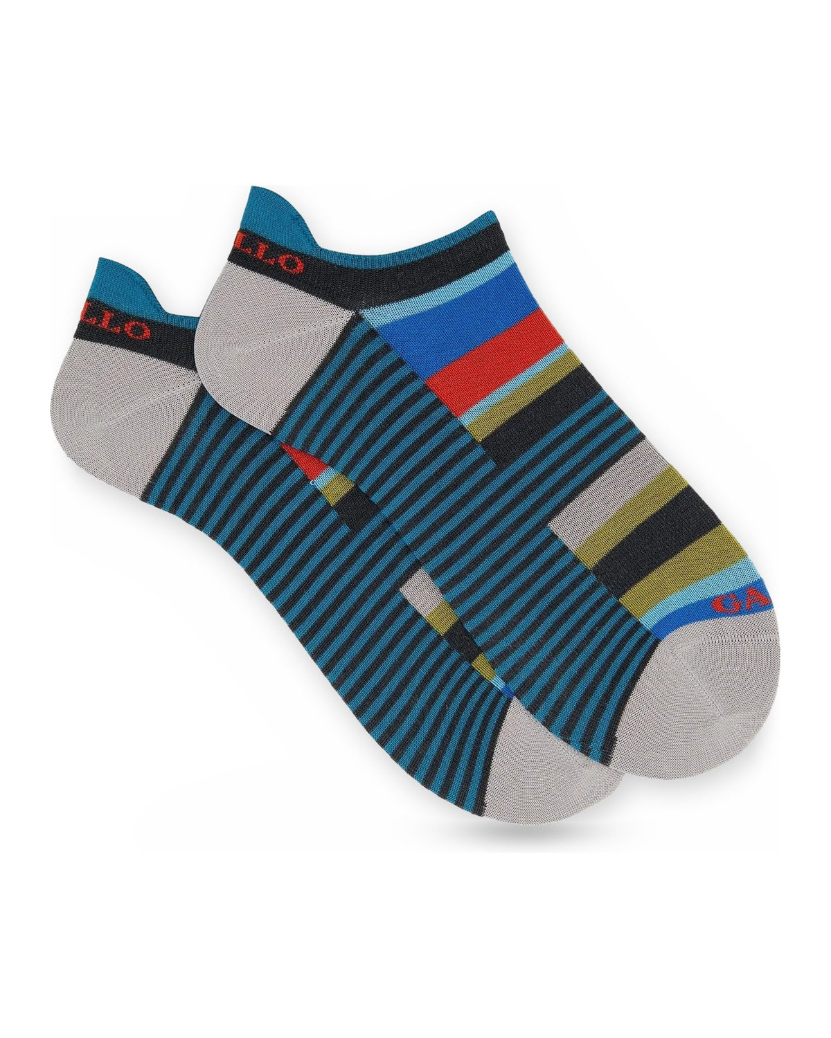 Calzini Uomo Gallo - Sneaker Co/Ea Leggero - Blu/Grigio
