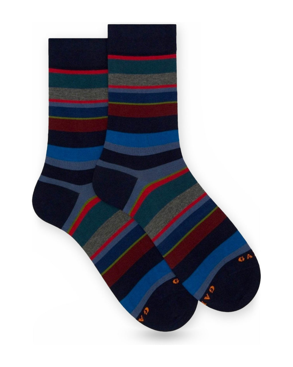 Calzini Uomo Gallo - Uomo Corto Co/Ea Leggero Righe Multi - Blu