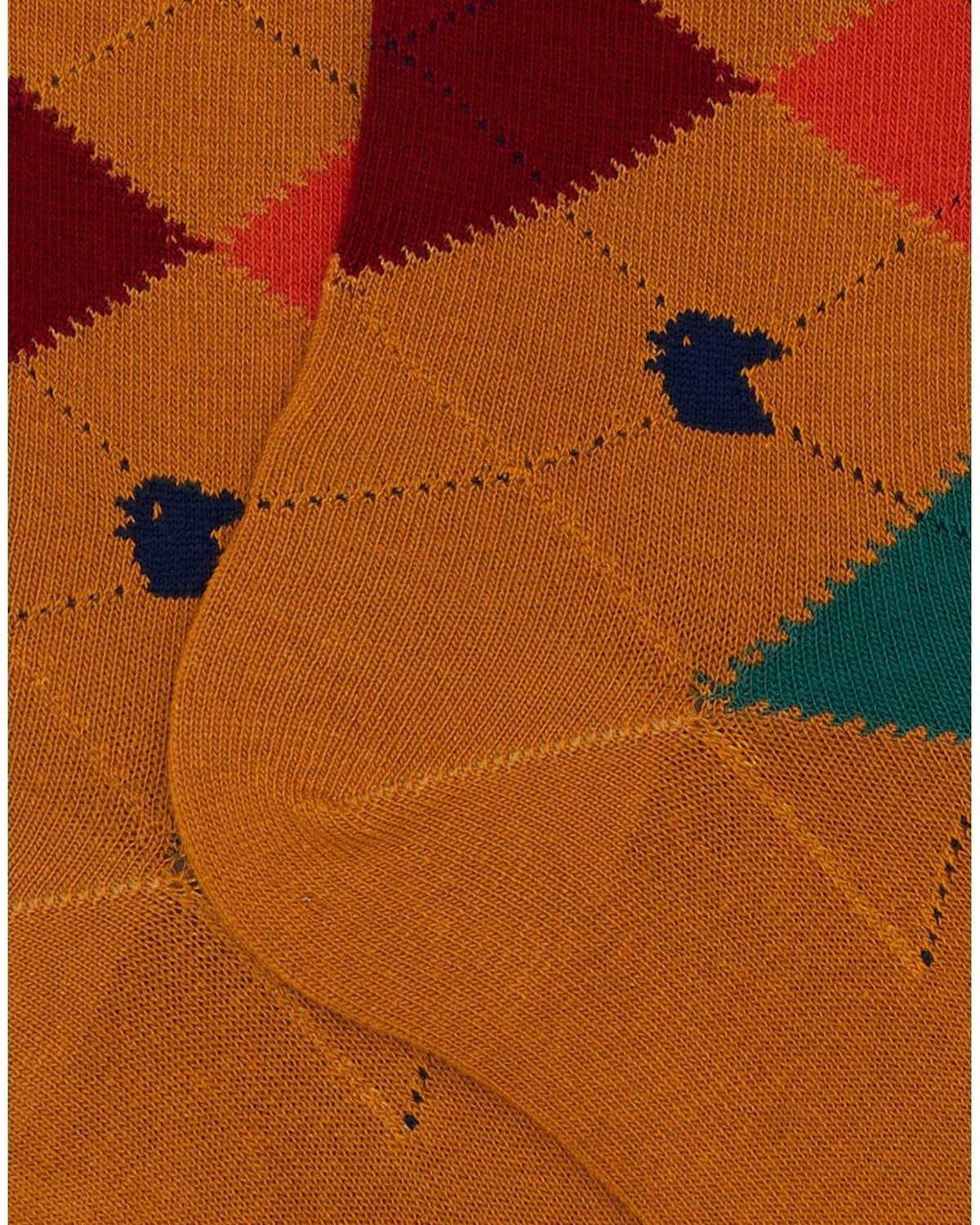 Calze Uomo Gallo - Uomo Lungo Co/Ea Fantasia Intarsia - Rosso