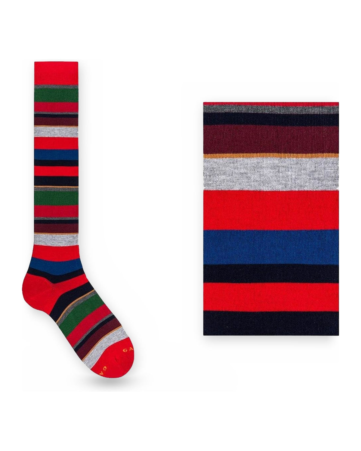 Calze Uomo Gallo - Uomo Lungo Co/Ly Leggero Righe Multicolor - Multicolore