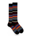 Calze Uomo Gallo - Uomo Lungo Co/Ly Leggero Righe Multicolor - Nero