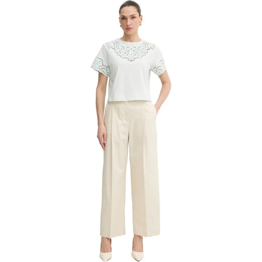 T-shirt Donna Twinset - T-Shirt In Jersey M/C Con Ricamo - Celeste