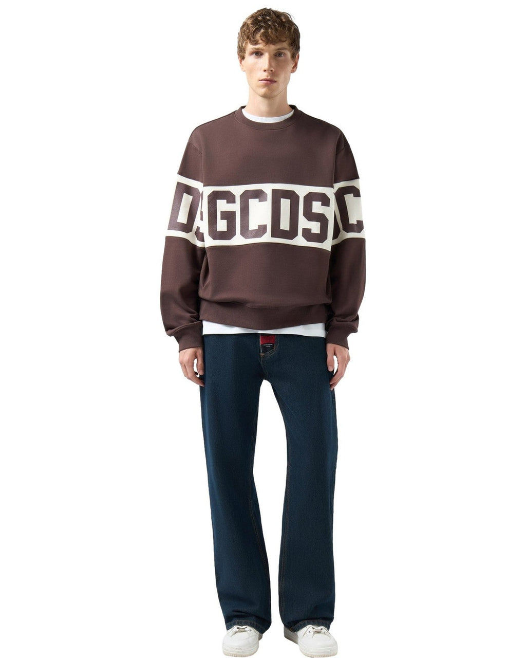 Felpe senza cappuccio Uomo Gcds - Band Logo Crewneck - Marrone