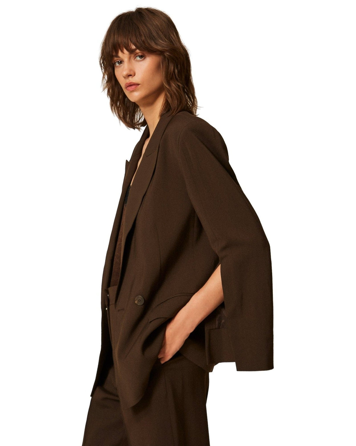 Giacche Donna Twinset - Giacca Cappa M/L - Marrone