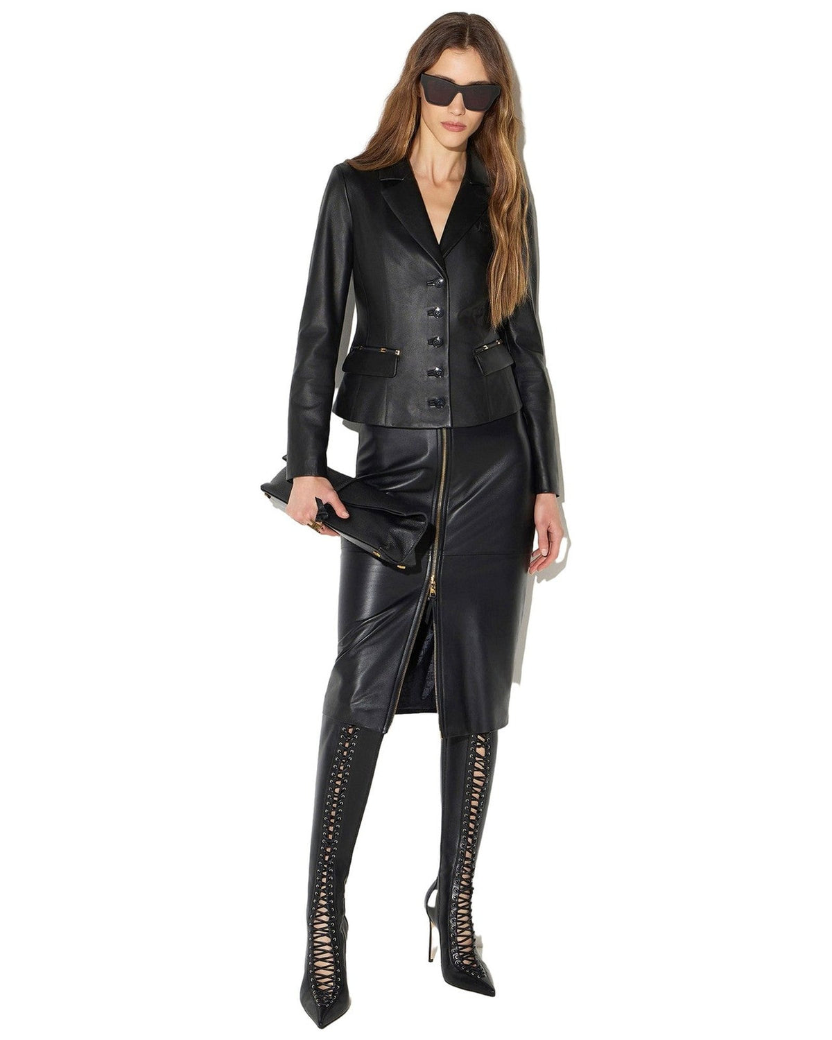 Giacche Donna Elisabetta Franchi - Giacca di pelle GD07G66E2 - Nero