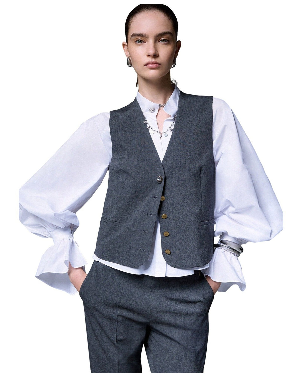 Gilet Donna Liu Jo - Gilet Flanella - Grigio