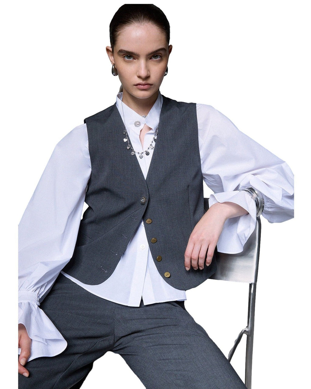 Gilet Donna Liu Jo - Gilet Flanella - Grigio