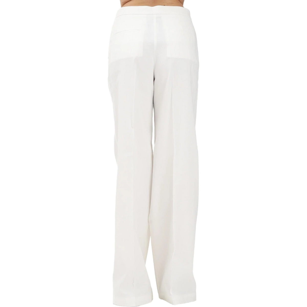 Pantaloni Donna Pinko - Jacopone Pantalone Lino Stretc - Bianco