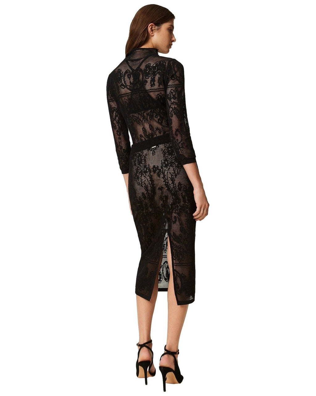Gonne casual Donna Twinset - Gonna In Maglia Jacquard C/Sottogonna - Nero