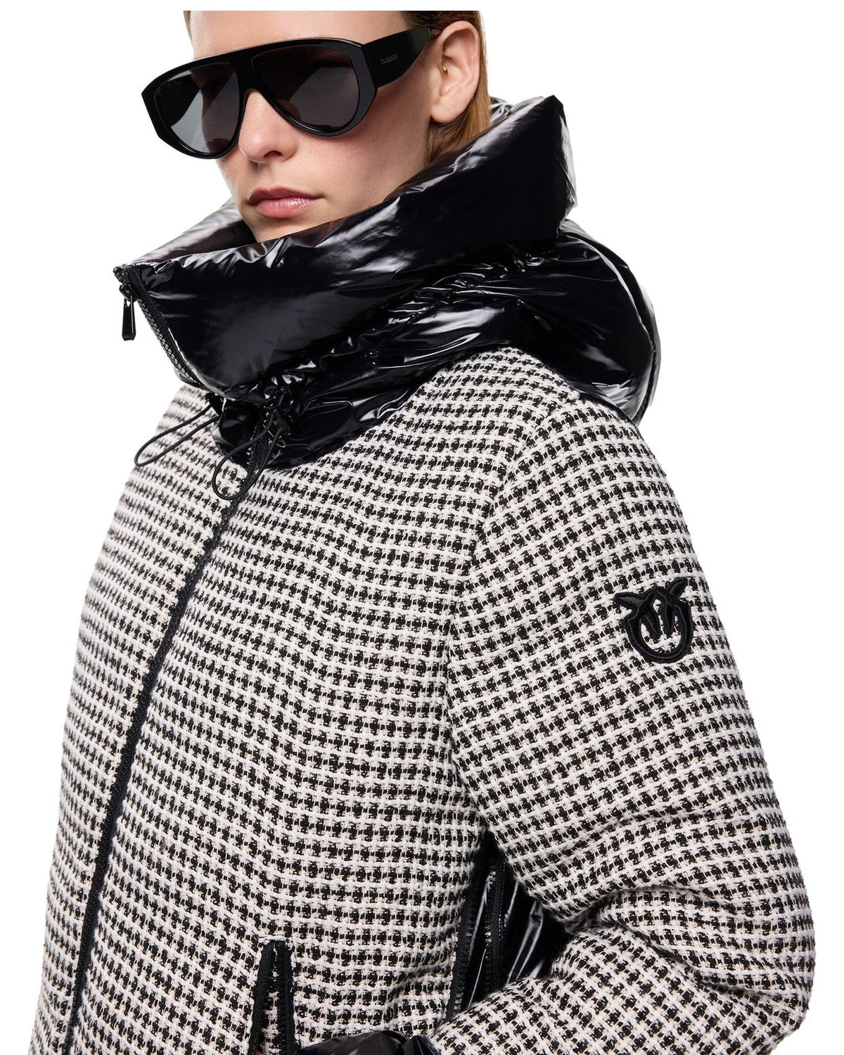 Giubbotti Donna Pinko - Gynura Imbottito Tweed Imbotti - Nero