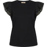 T-shirt Donna Twinset - T-Shirt In Jersey Con Alette In Pizzo - Nero
