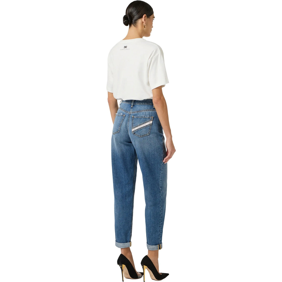 Pantaloni Donna Elisabetta Franchi - Pantalone mod. jeans - Blu