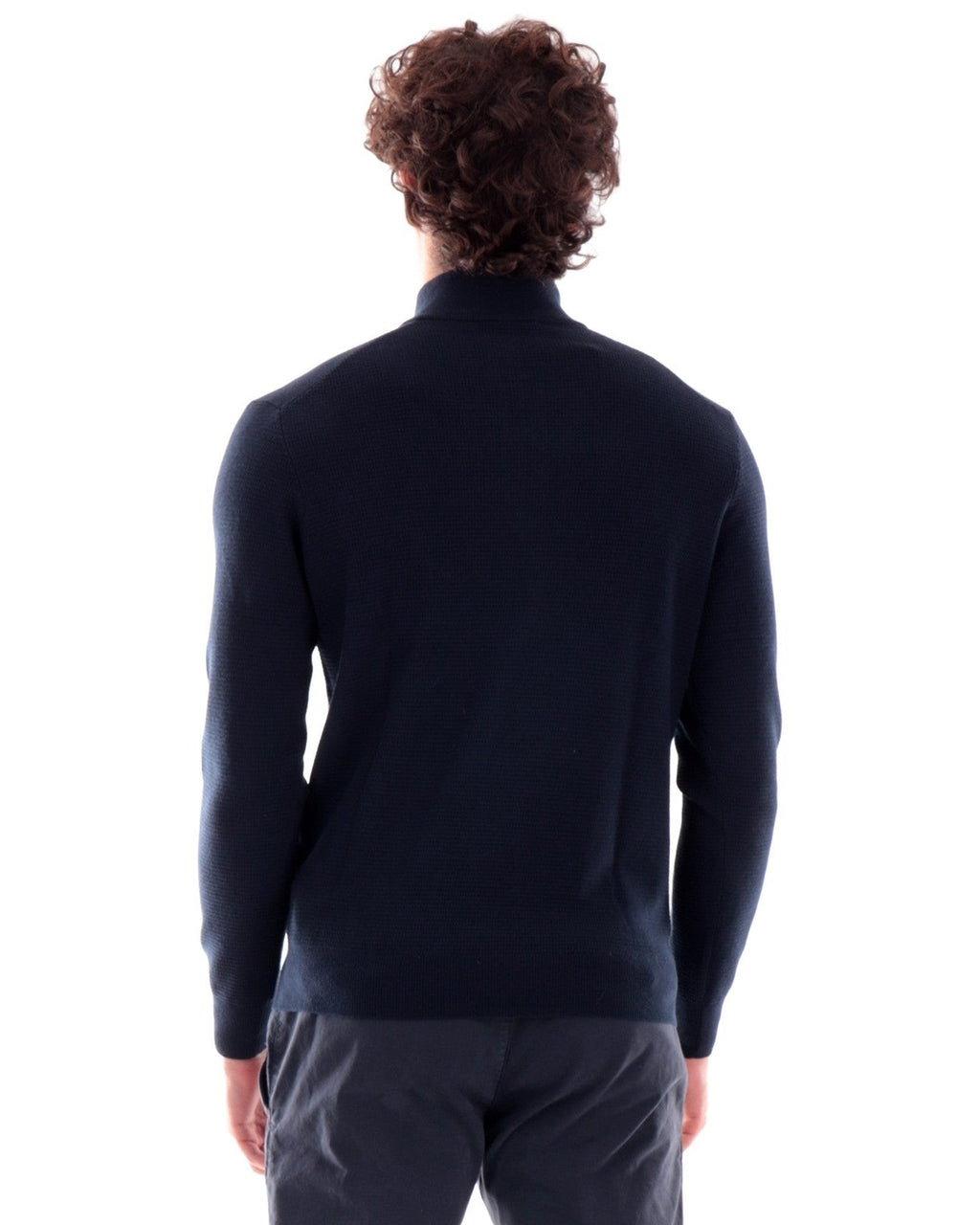 Maglioni Uomo Harmont & Blaine - Half Zip Basic 3D HRR975030788 - Blu Navy
