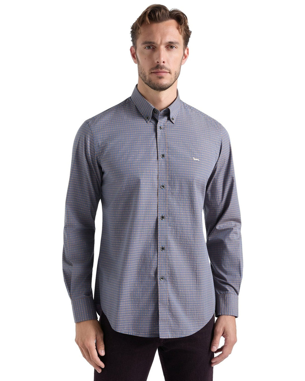 Camicie casual Uomo Harmont & Blaine - Camicia In Micro Check CRR001013937M - Marrone