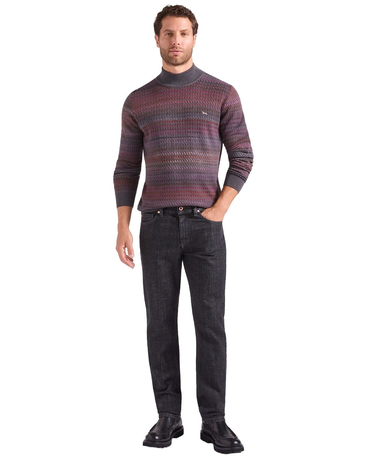 Maglioni Uomo Harmont & Blaine - Collo Perkins 3D Unito + Stampa HRR961030277 - Grigio