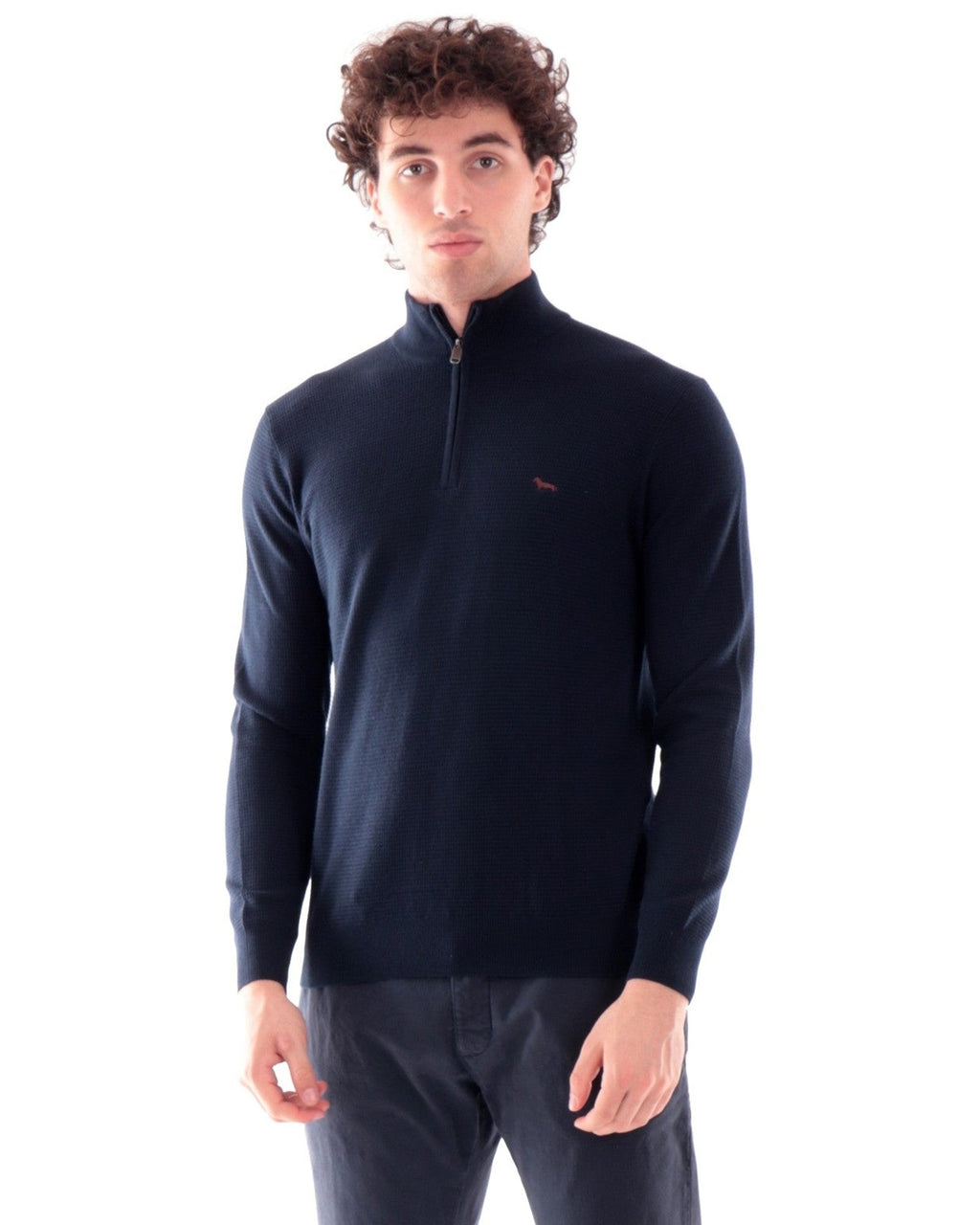 Maglioni Uomo Harmont & Blaine - Half Zip Basic 3D HRR975030788 - Blu Navy