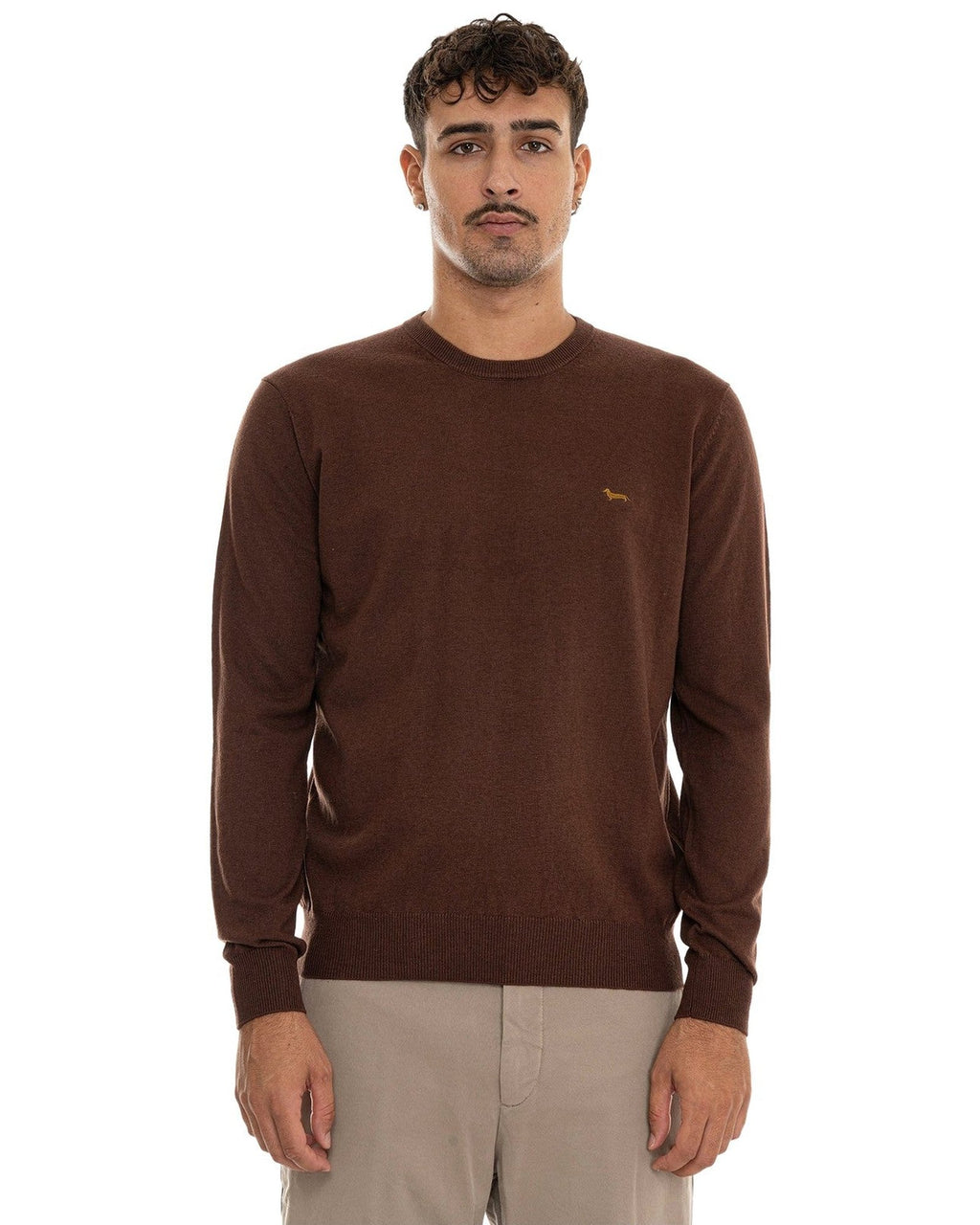 Maglioni Uomo Harmont & Blaine - Maglia Paricollo Cotone/Lana HRR012030788 - Cioccolato