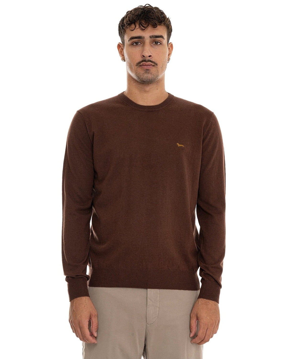 Maglioni Uomo Harmont & Blaine - Maglia Paricollo Cotone/Lana HRR012030788 - Cioccolato